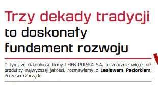 QUALITY MAGAZYN – Trzy dekady tradycji to doskonały fundament rozwoju (2019-03-01)