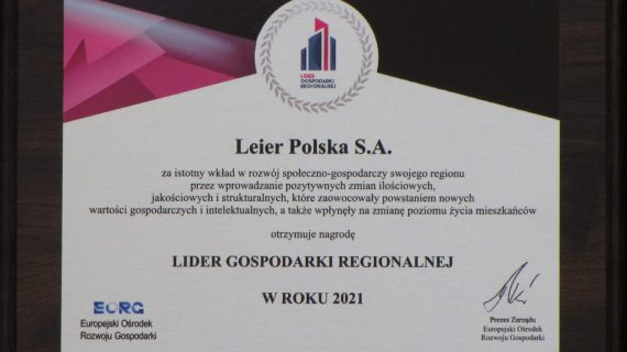 LIDER GOSPODARKI REGIONALNEJ W ROKU 2021